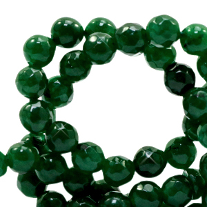 Piedras naturales 6mm Jade faceteadas Verde &aacute;gata