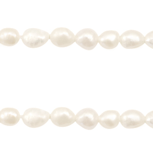BQ Perlas de agua dulce nugget redondas 7-8mm Blanco natural
