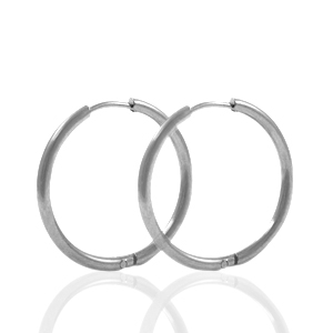 Pendientes Acero Inox criolla 24mm Plateado