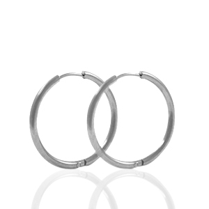 Pendientes Acero Inox criolla 22mm Plateado