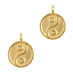 Colgantes acero inox Yin & Yang Dorado