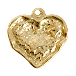 Colgantes acero inox coraz&oacute;n Dorado