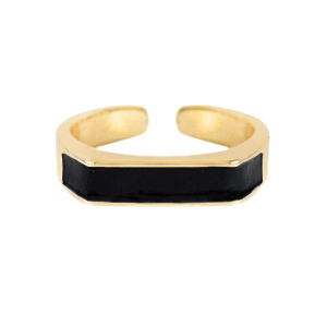 Anillos Must-have esmalte Negro-dorado