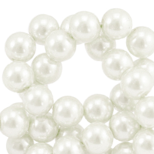 Perlas de cristal 6mm Blancuzco