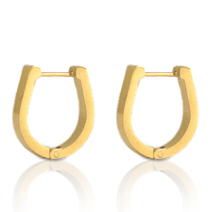 Pendientes Acero Inox herradura Dorado