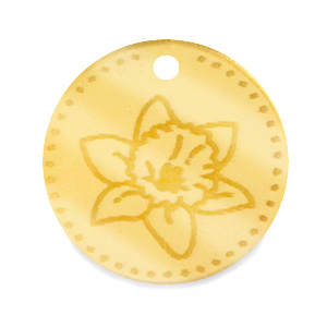 Colgantes Plexx 20mm Flor de nacimiento Marzo-Pascua Dorado