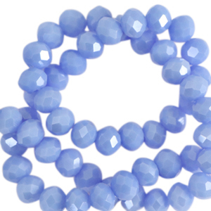 Abalorios faceteados disco 6x4 mm Azul cielo-revestimiento pearl shine