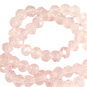 Abalorios faceteados disco 4x3mm Rosa primorosa-revestimiento pearl shine