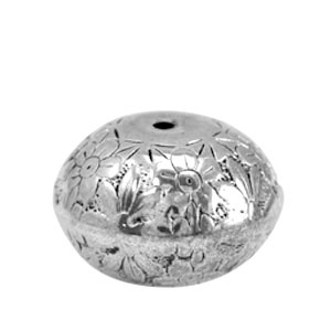 Abalorios aspecto met&aacute;lico disco flor Plata vieja
