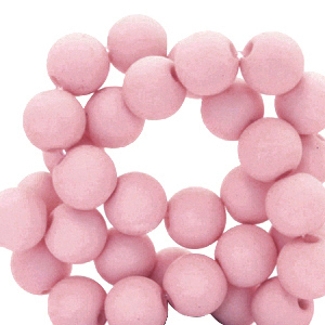 Abalorios acr&iacute;licos 4 mm mate Sorbete rosa