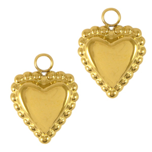 Colgantes Acero Inox coraz&oacute;n Dorado