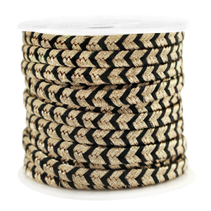 Hilo macram&eacute; trenzado 4mm Dorado-negro