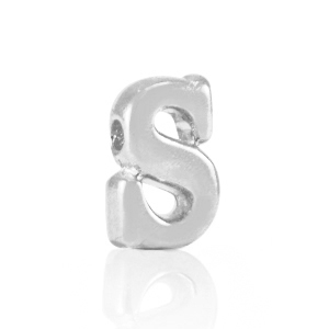 Abalorios letras met&aacute;licos DQ S Plata vieja (sin n&iacute;quel)