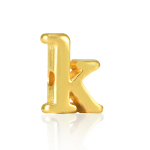 Abalorios letras met&aacute;licos DQ K Dorado (sin n&iacute;quel)