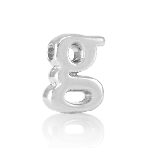 Abalorios letras met&aacute;licos DQ G Plata vieja (sin n&iacute;quel)