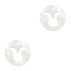 Colgantes concha especial Tauro Blanco (color natural)