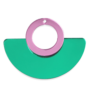 Colgantes llamativos Verde met&aacute;lico-rosa