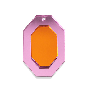 Colgantes llamativos oct&oacute;gono Rosa met&aacute;lico-naranja