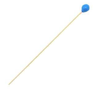Fornituras met&aacute;licas DQ bastones cabeza bola 52mm Dorado-azul p&eacute;troleo (sin n&iacute;quel)