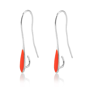 Fornituras met&aacute;licas DQ pendiente / gancho Plata vieja-rojo (sin n&iacute;quel)