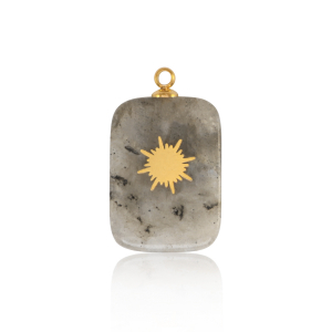 Colgantes Acero Inox rect&aacute;ngulo sol Dorado-gris