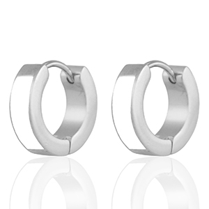 Pendientes Acero Inox Blanco-plateado