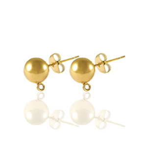 Pendientes Acero Inox con anilla 4mm Dorado