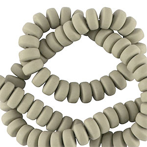 Abalorios de pol&iacute;meros rondeles 7mm Gris