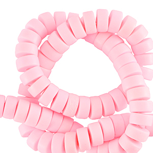 Abalorios de pol&iacute;meros disco 7mm Rosa beb&eacute;