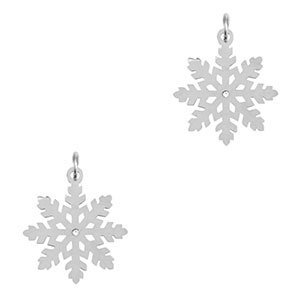 Colgantes Acero Inox copo de nieve Plateado