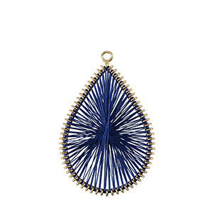 Colgantes tejidos con hilo macram&eacute; gota Azul oscuro