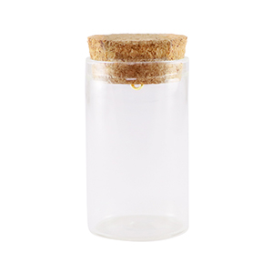 Botellas con tap&oacute;n de corcho 5x3cm Transparente