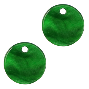 Colgantes de resina 12mm Verde esmeralda