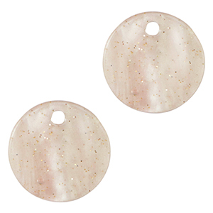Colgantes de resina glitter 12mm Rosa hortensia