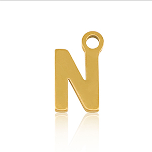 Colgantes Acero Inox letra N Dorado