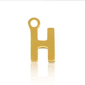 Colgantes Acero Inox letra H Dorado
