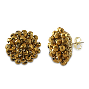 Pendientes faceteados con anilla Dorado