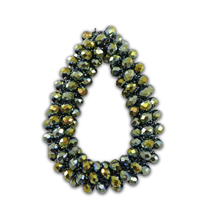 Colgantes faceteados gota Verde oliva