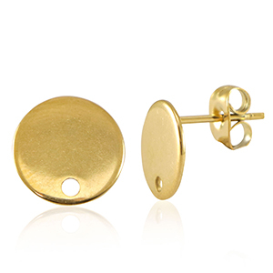 Fornituras Acero Inox pendientes con anilla 10mm Dorado