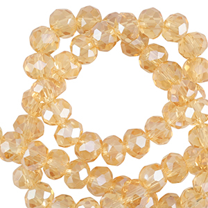 Abalorios faceteados disco 8x6mm Calendula amarillo-revestimiento pearl shine