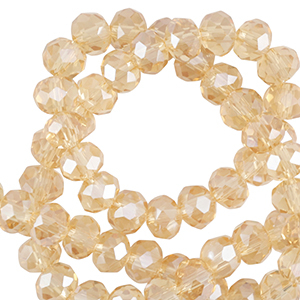 Abalorios faceteados disco 3x2mm Calendula amarillo-revestimiento pearl shine