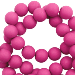 Abalorios acr&iacute;licos 4 mm mate Rosa fucsia
