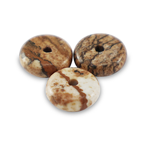 Piedras naturales Jaspe D&aacute;lmata rondeles 6mm Marr&oacute;n del desierto