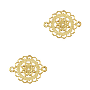 Colgantes Acero Inox entrepieza bohemios 10mm Dorado