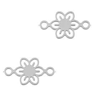 Colgantes Acero Inox entrepieza bohemios 6mm Plateado