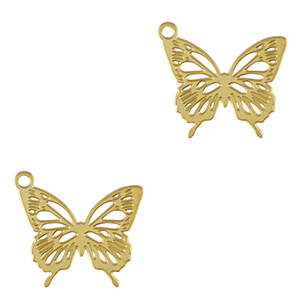 Colgantes Acero Inox mariposa Dorado
