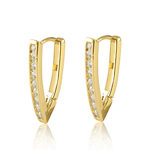 Metal TQ lat&oacute;n pendientes criolla zirconia Dorado