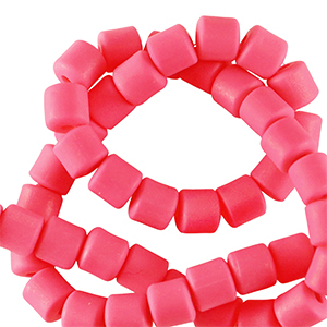 Abalorios de pol&iacute;meros 6mm Rosa ne&oacute;n