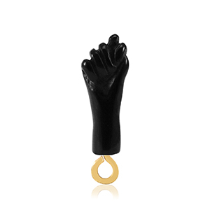 Colgantes de resina "Mano Fico"  Negro-dorado