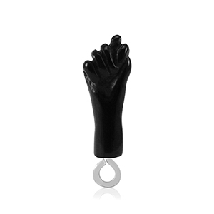 Colgantes de resina "Mano Fico" Negro-plateado